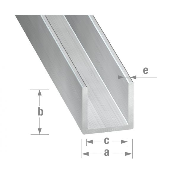 Cqfd Perfil u Alumínio Bruto 13x10mm - 1m - 2421232