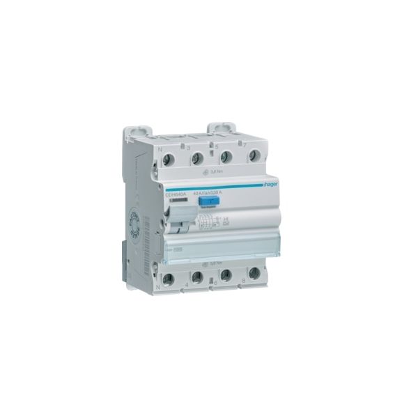 Hager Inter. Dif. 3P+N 40A 30MA Tipo Hi 4M - CDH640A