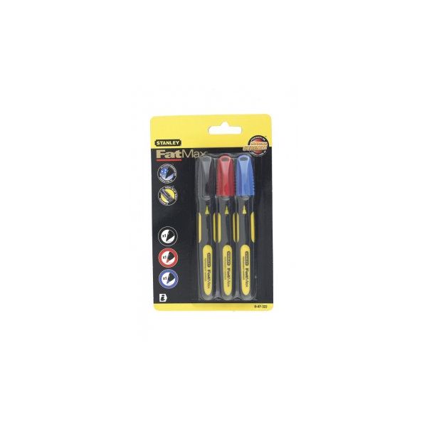 Stanley Marcador Fatmax Ponta Fina Preto Vermelho e Azul