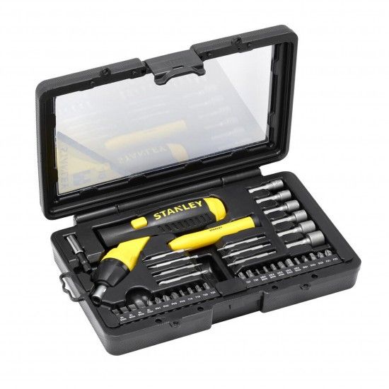 kit chave punho c/roquete 38 peças refª 0-63-038 STANLEY