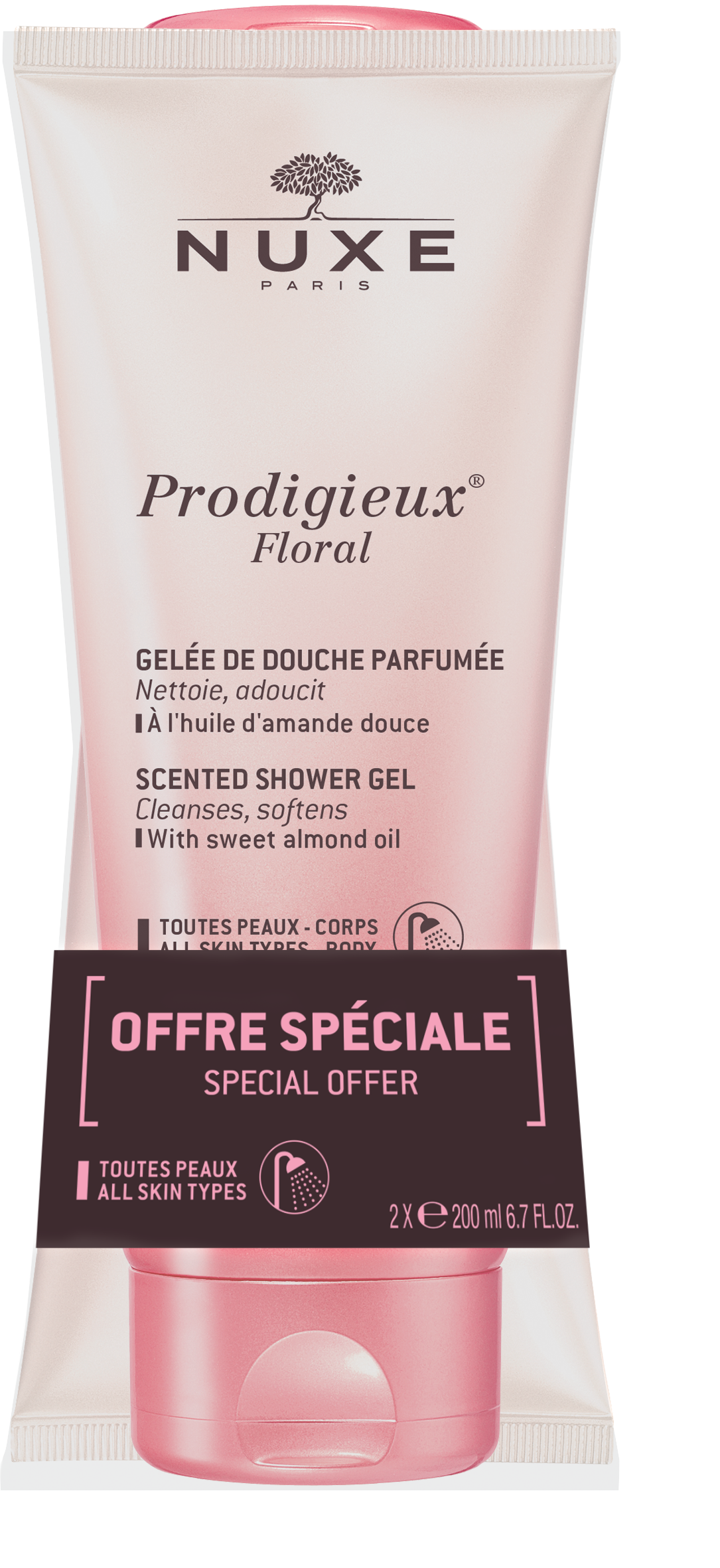 Nuxe Pack Prodigieux Floral Gel de Banho Perfumado 2x200mL – Limpeza & Frescura