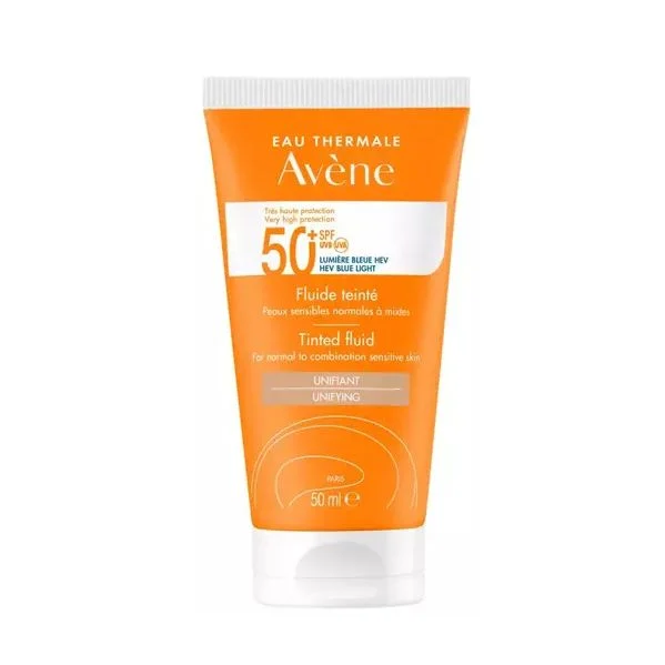 Protetor Solar Avène Creme com Cor SPF50+ Peles Sensíveis Normais e Mista 50ml