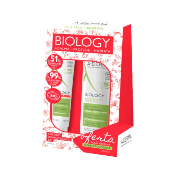 A-Derma Biology Pele Rosácea Creme + Água Micelar Coffret