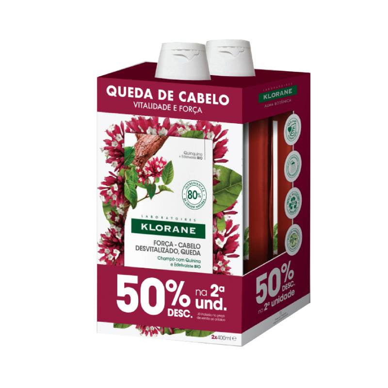 Klorane Capilar Champô Quinina 2 x 400 mL