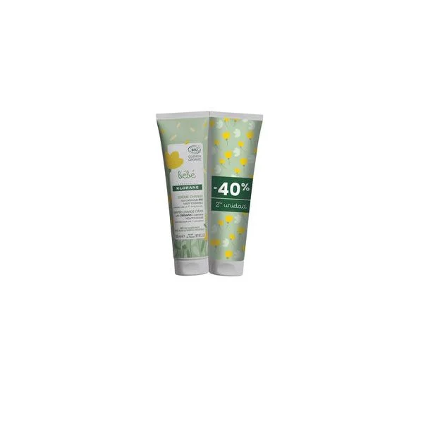 Klorane Bebé Bio Creme Muda Fraldas 2x100ml