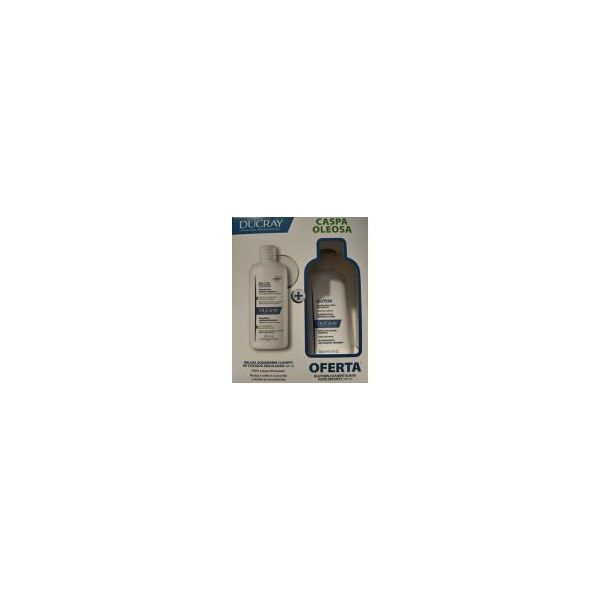 Ducray Caspa Oleosa Kelual Squanorm Champô Regulador 400 ml + Elution Champô Suave Equilibrante 200 ml