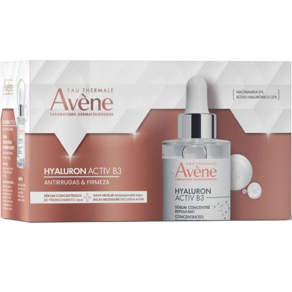 Avène Hyaluron Activ B3 Sérum 30ml + Água Micelar Desmaquilhante 100ml + Bolsa Necessaire Coffret