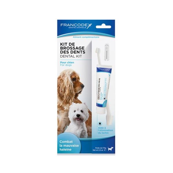 Francodex Kit Escovas & Pasta Dentes Cães