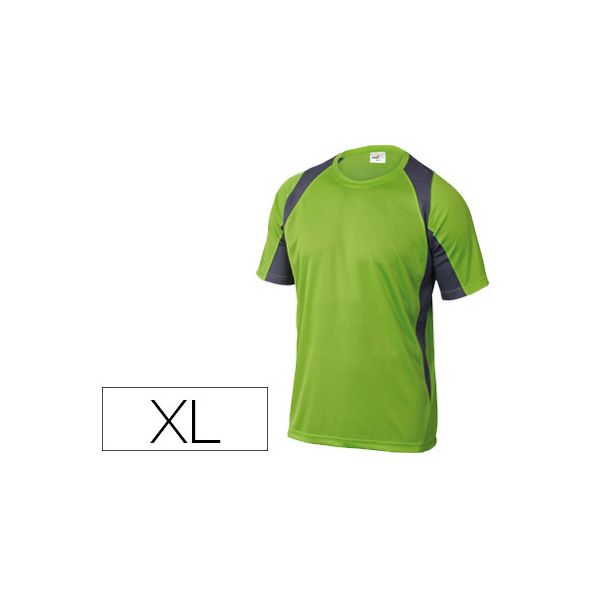 Delta Plus T-shirt Poliester Manga Curta Colarinho Redondo Tratamento Secagem Rapida Cor Verde-cinza Formato Xl
