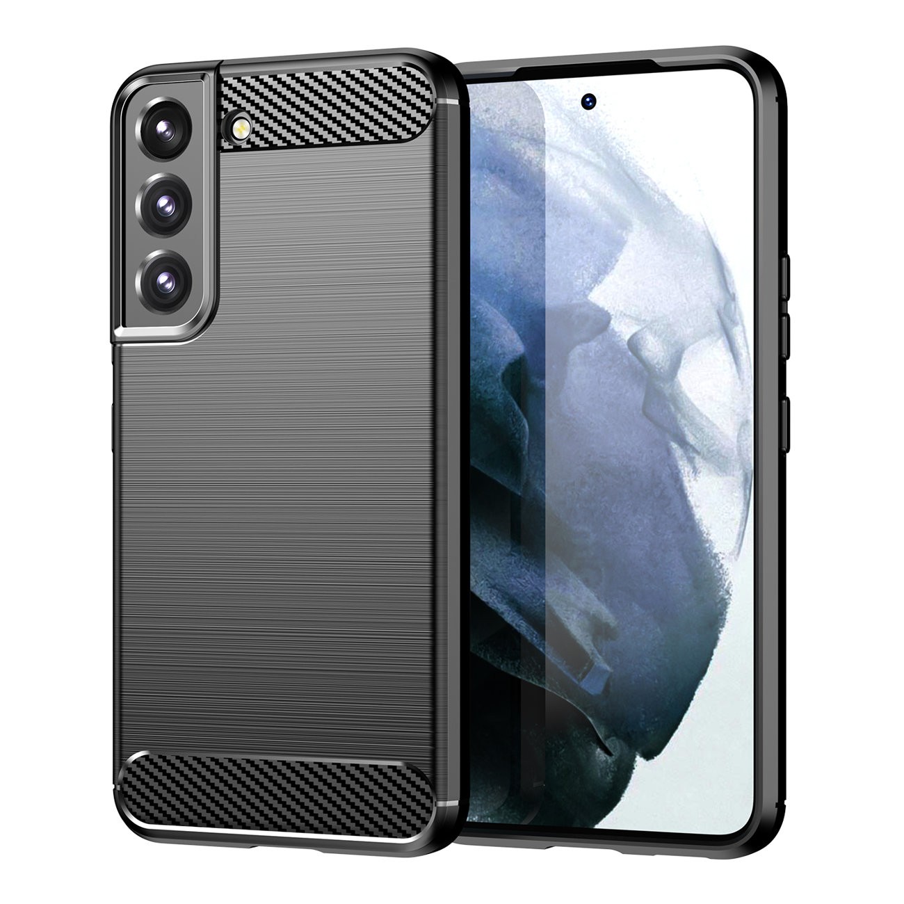 Capa Silicone Carbon Samsung Galaxy S23 Plus Preto