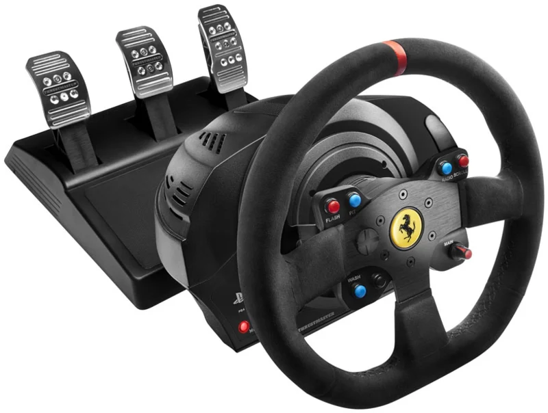 Conjunto Thrustmaster T300 Ferrari Alcantara Edition PS5 / PS4 / PS3 / PC