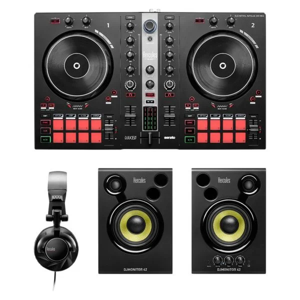 Hercules Kit DJ Essencial DJControl Inpulse 300 MK2 com Monitores e Fones