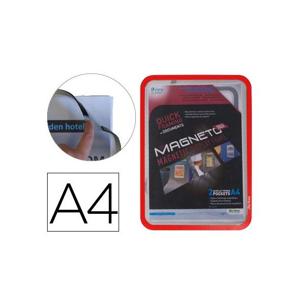 Tarifold 2 un. Molduras Magnéticas DIN A4 PVC Vermelho - 76187