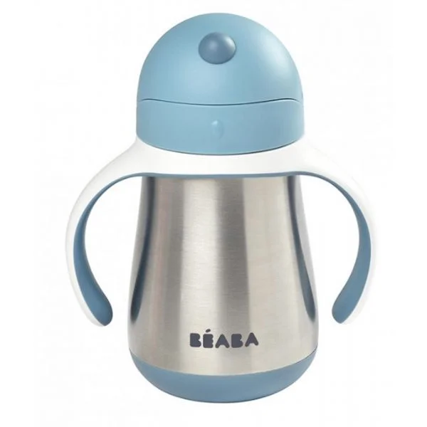 BEABA Copo de Aço Inoxidável com Palhinha de 250 ml