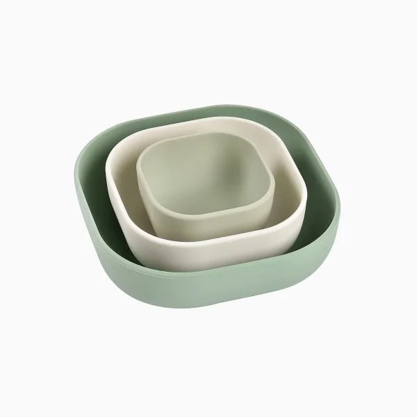 Béaba Conjunto de 3 Tigelas Silicone Verde Algodão