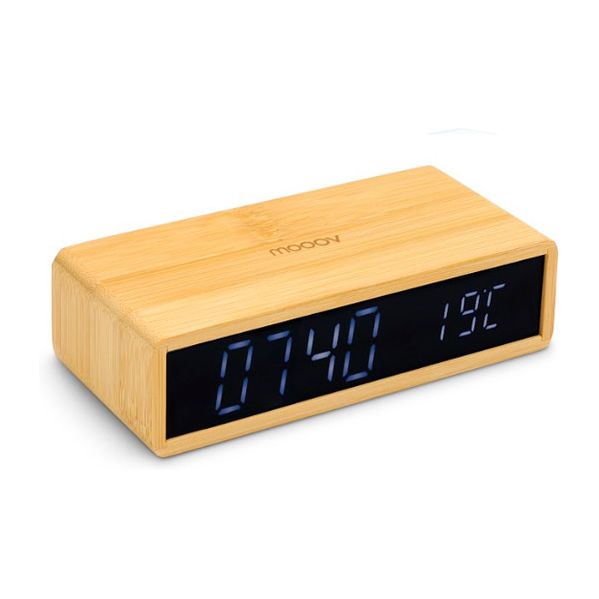 Metronic Despertador Mooov com Sintonização Digital, Bambu, USB