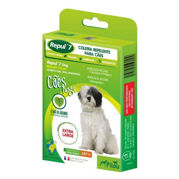 Pilou Repul´7 Coleira Repelente para Cão Grande Porte 75mm