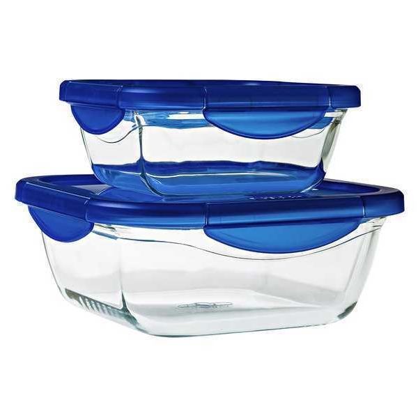 Pyrex Lancheira Hermética Transparente Vidro de Borosilicato 0,9 L - 16 x 16 cm - S2700420