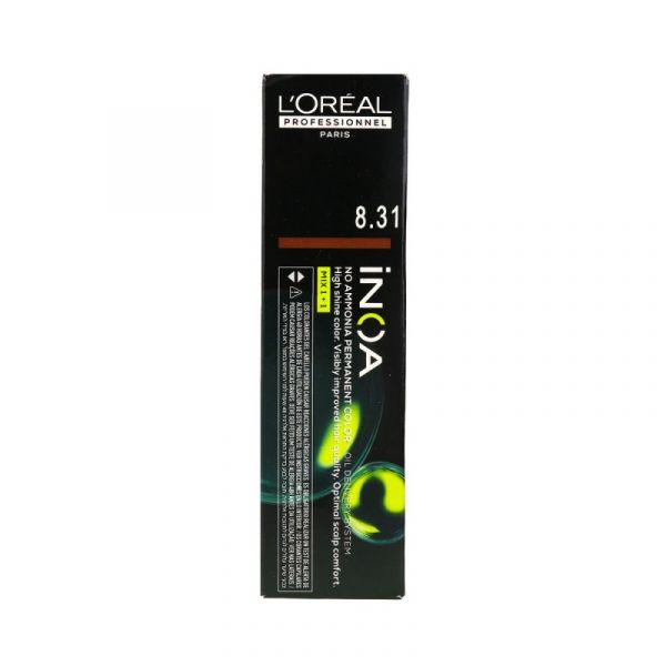 L'oreal Professionnel Paris Tinta Permanente Inoa 8.31 Loiro Claro Bege 60ml