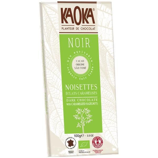 Kaoka Chocolate Preto 66% Cacau Avelãs Bio Fair Trade 100g
