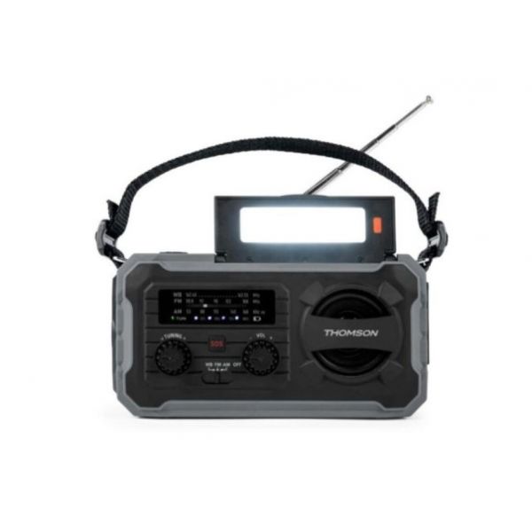 Thomson Rádio Portátil RT280G Solar SOS AM/FM Lanterna 8000mAh Cinzento