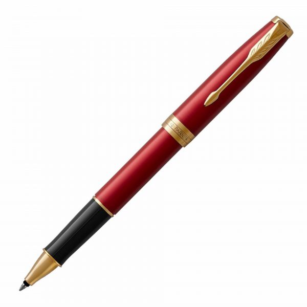 Parker Rollerball Sonnet Intense Red Lacquer Gt Preto