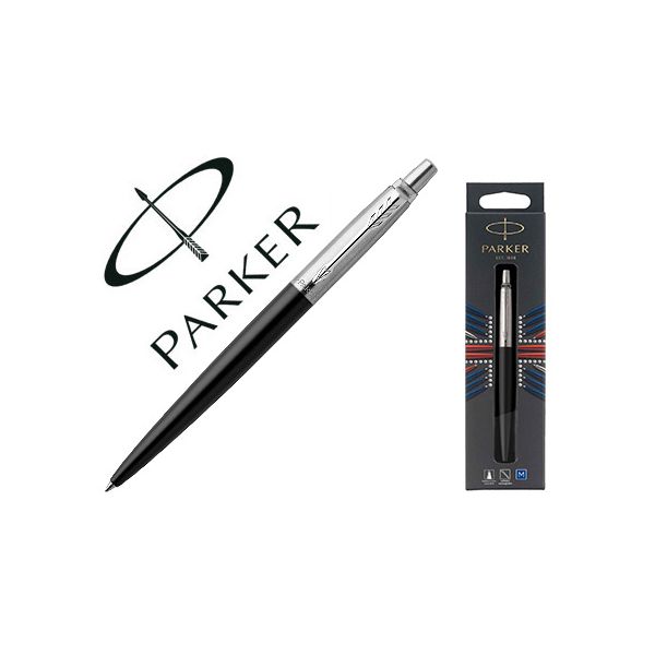 Parker Esferográfica Retrátil Jotter Ponta Média Corpo Preto Tinta Azul