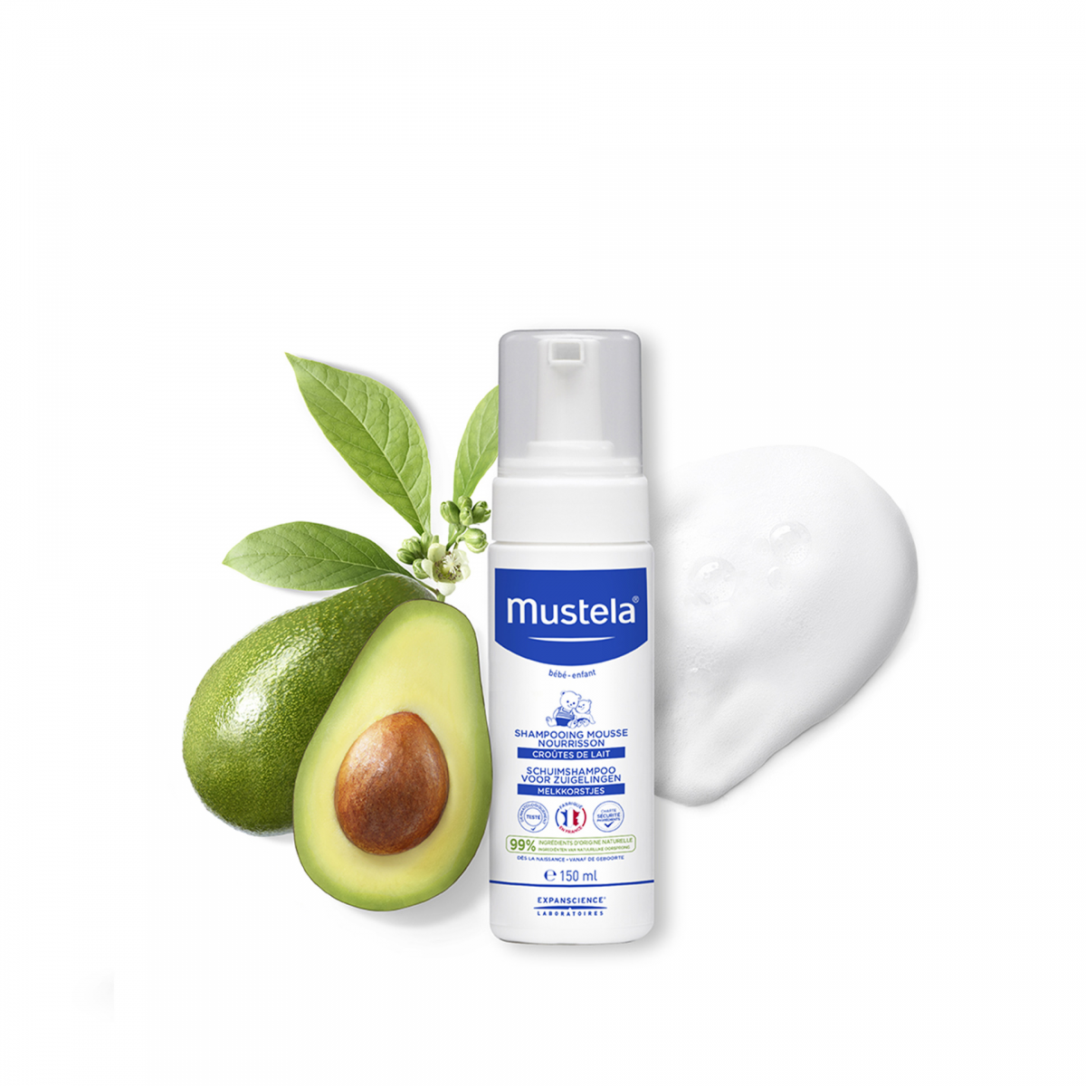 Mustela Espuma Shampoo Bebé Recém Nascido 150ml