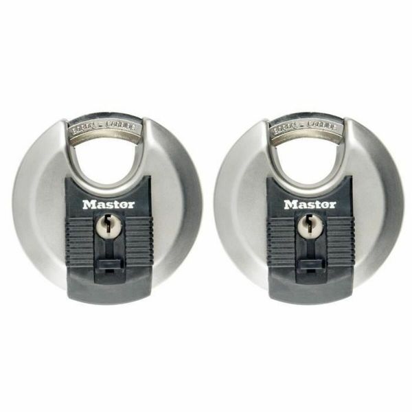 Master Lock Cadeado M40EURT Aço Inoxidável 70mm 2-Discos 2 Unidades