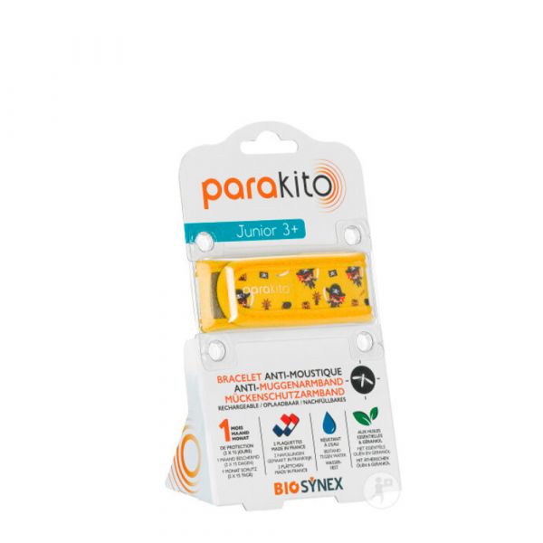Parakito Pulseira Proteção Mosquitos Criança Piratas Amarela