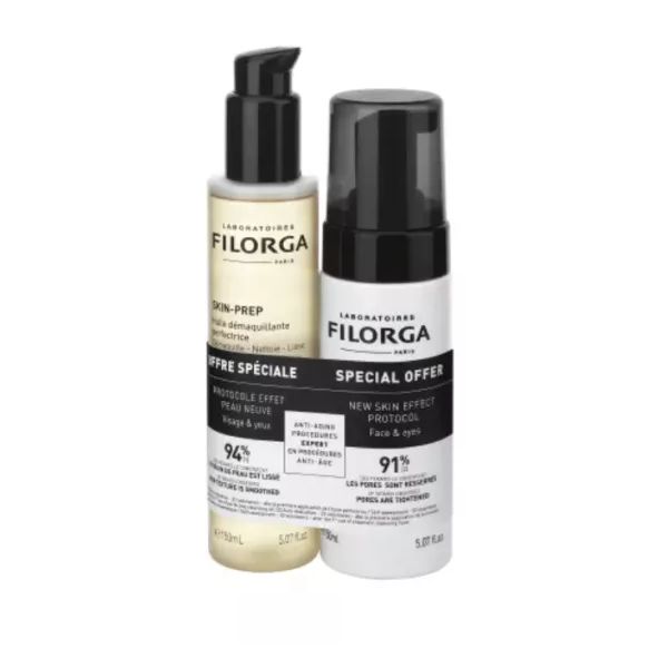 Filorga Pack Skin-Prep Óleo Desmaquilhante 150ml + Skin-Prep Mousse de Limpeza 150ml Coffret
