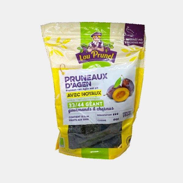 Lou Prunel Ameixa Seca D'Agen Biológica Calibre 33/44 250g