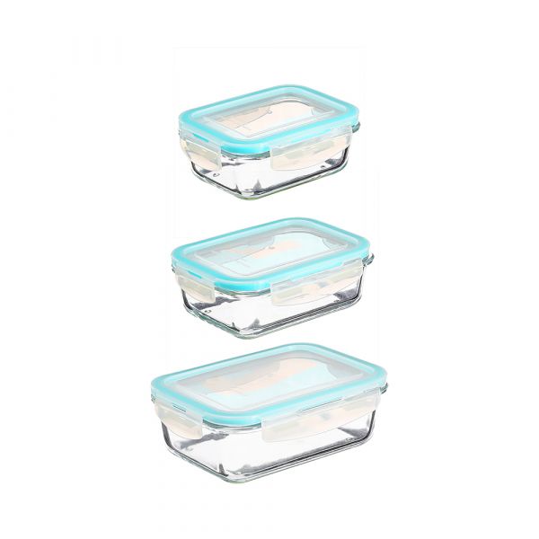 5 Five Conjunto De Tupperware Em Vidro - 3 Tamanhos
