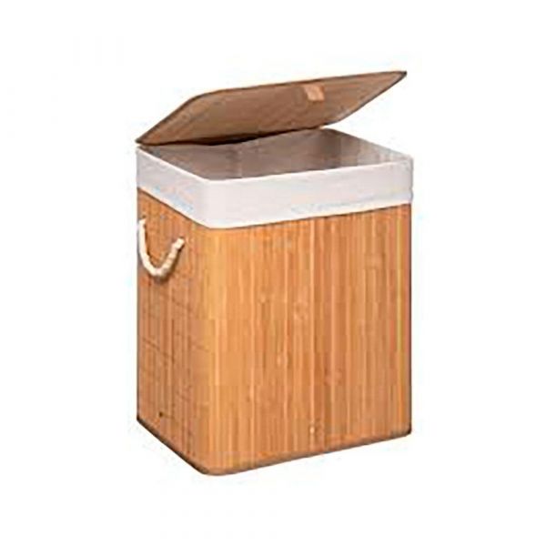 5FIVE Cesto Roupa Bambu 50 x 41.5 x 30 cm Branco