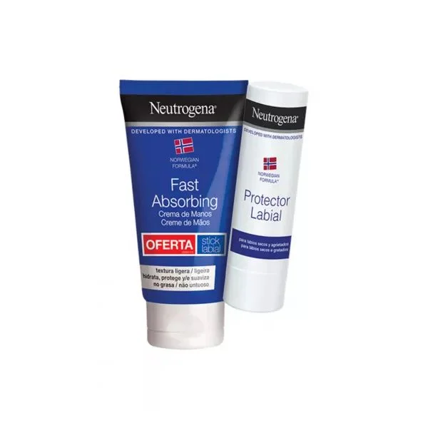 Neutrogena Creme de Mãos Absorção Rápida 75ml + Stick Labial 4,8g