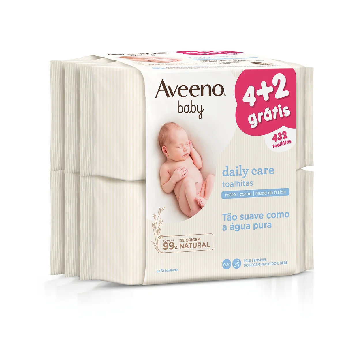 Aveeno Baby Toalhitas Limpeza 6x72 Un.