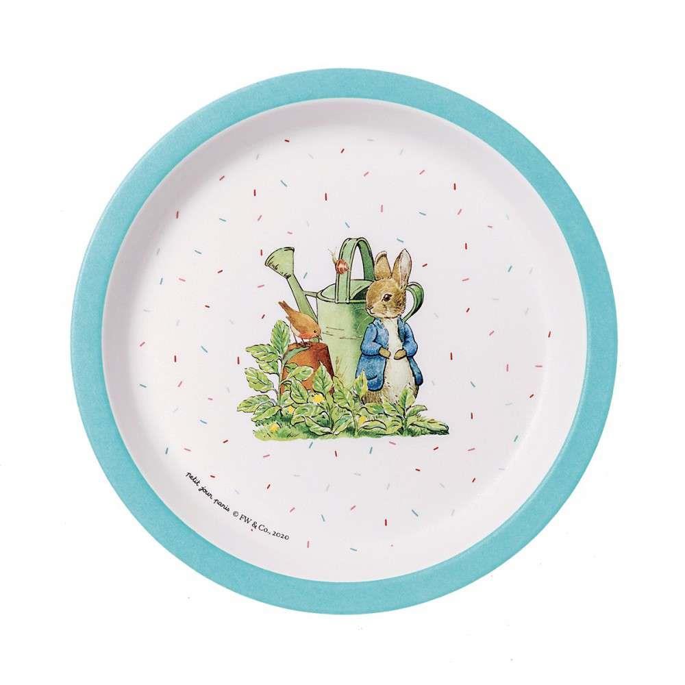 Prato em Melamina Peter Rabbit Azul 18 cm