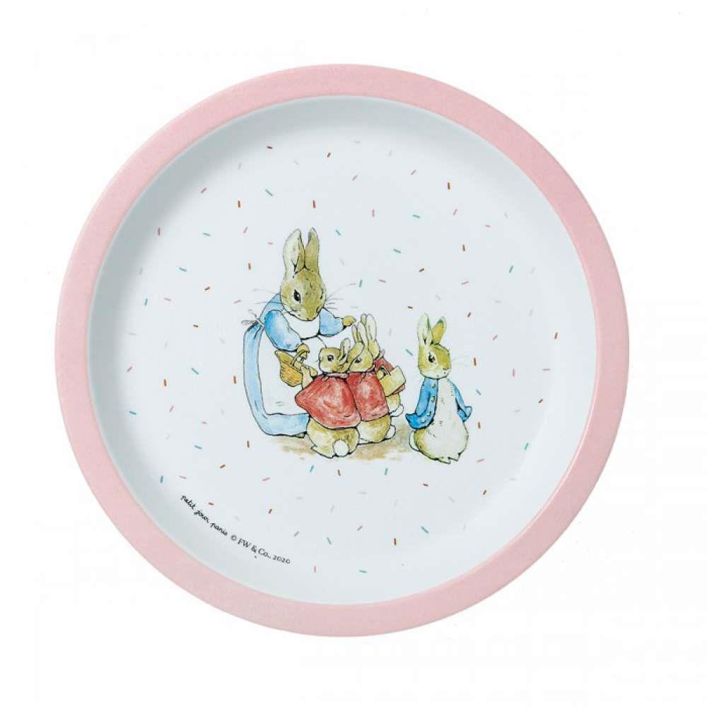 Prato em Melamina Peter Rabbit Rosa 18 cm