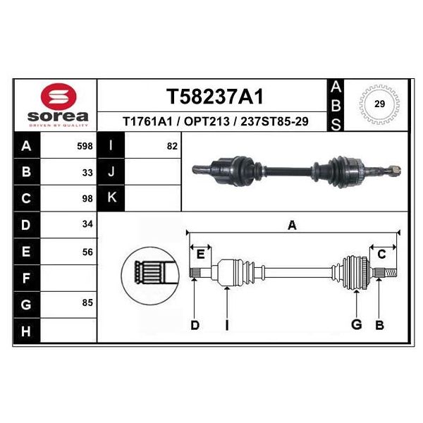 Eai Transmissões Opel Meriva T58237A1