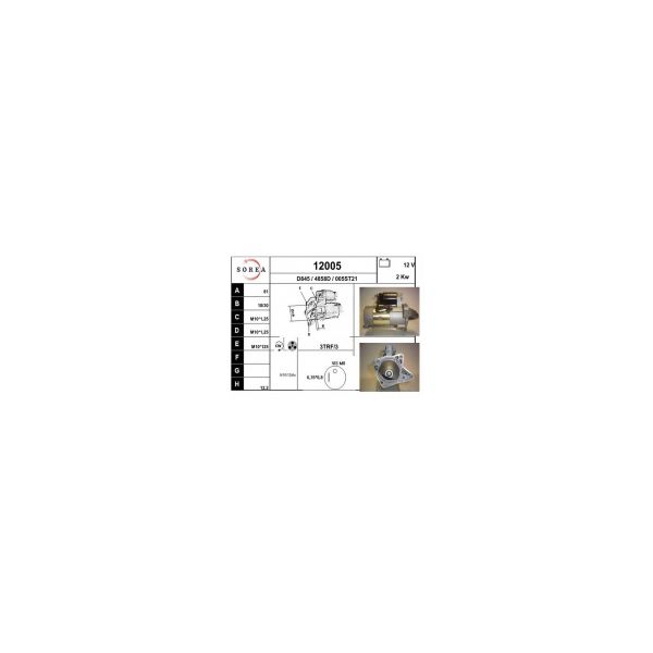 Eai Motores de Arranque b2500 / Ranger 2.5 D 12005