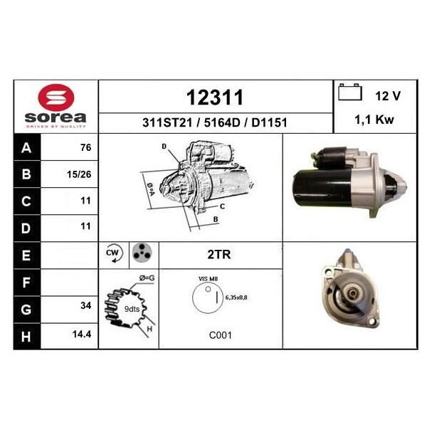 Eai Motor de Arranque - 12311