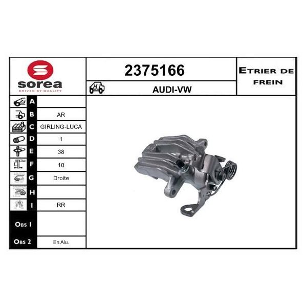 Eai Pinça de Freio Audi / Ar - 2375166