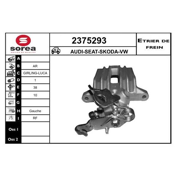 Eai Pinça de Freio Vag Arr - 2375293