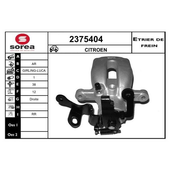 Eai Etrier de Frein Citroen / Ar - 2375404