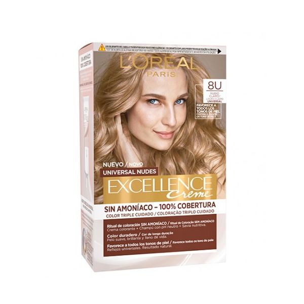 L'Oréal Excellence Creme Tom Nude Louro Claro 8U
