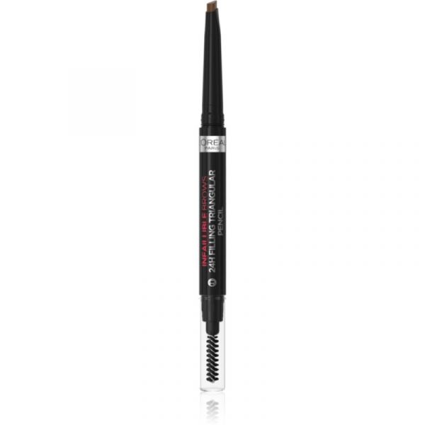 L'Oréal Paris Infaillible 24h Filling Triangular Pencil Lápis de Aplicação Precisa para as Sobrancelhas à Prova de Água Tom 01 Ebony 1 ml