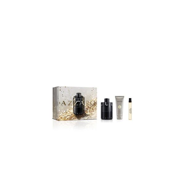 Azzaro The Most Wanted Man Eau de Parfum Intense 100ml + Eau de Parfum Intense 10ml + Wanted Hair & Body Shampoo 75ml Coffret
