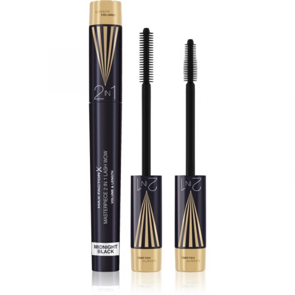 Max Factor Masterpiece Lash Wow Máscara para Dar Volume e Curvatura Mais Definida 2 em 1 Tom Midnight Black 7 ml