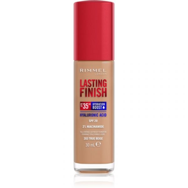 Rimmel Lasting Finish 35h Hydration Boost Base Hidratante SPF 20 Tom 203 True Beige 30ml