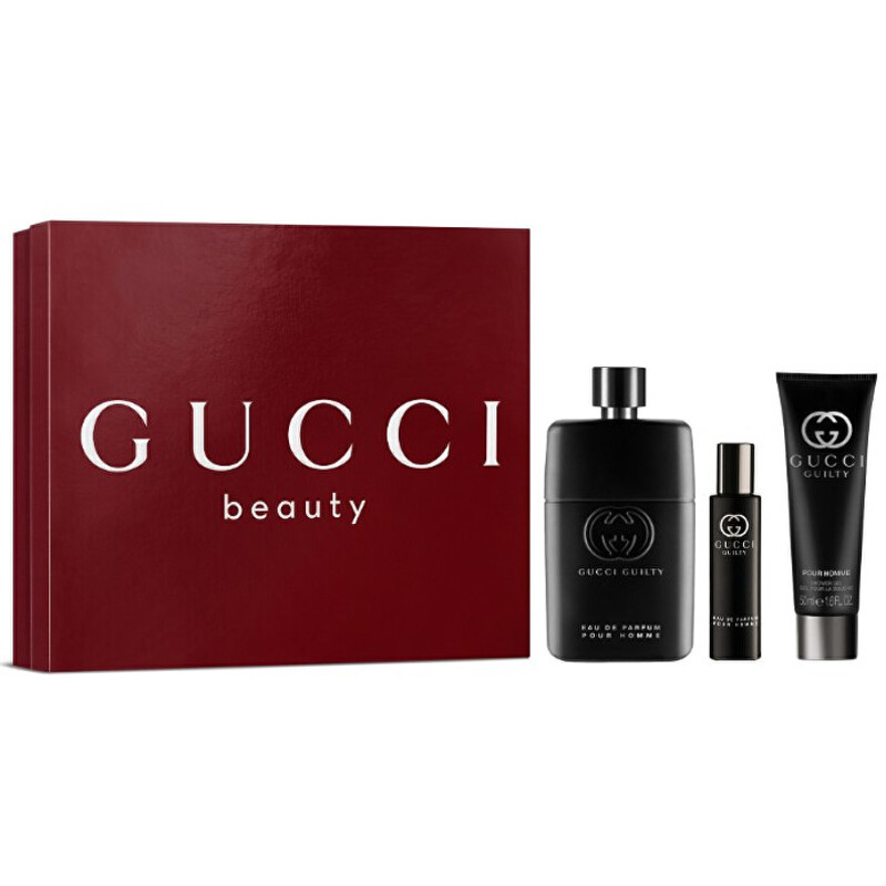 Conjunto Guilty Pour Homme Eau de Parfum EDP 90 ml, sprchový gel 50 ml aminiatura EDP 15 ml